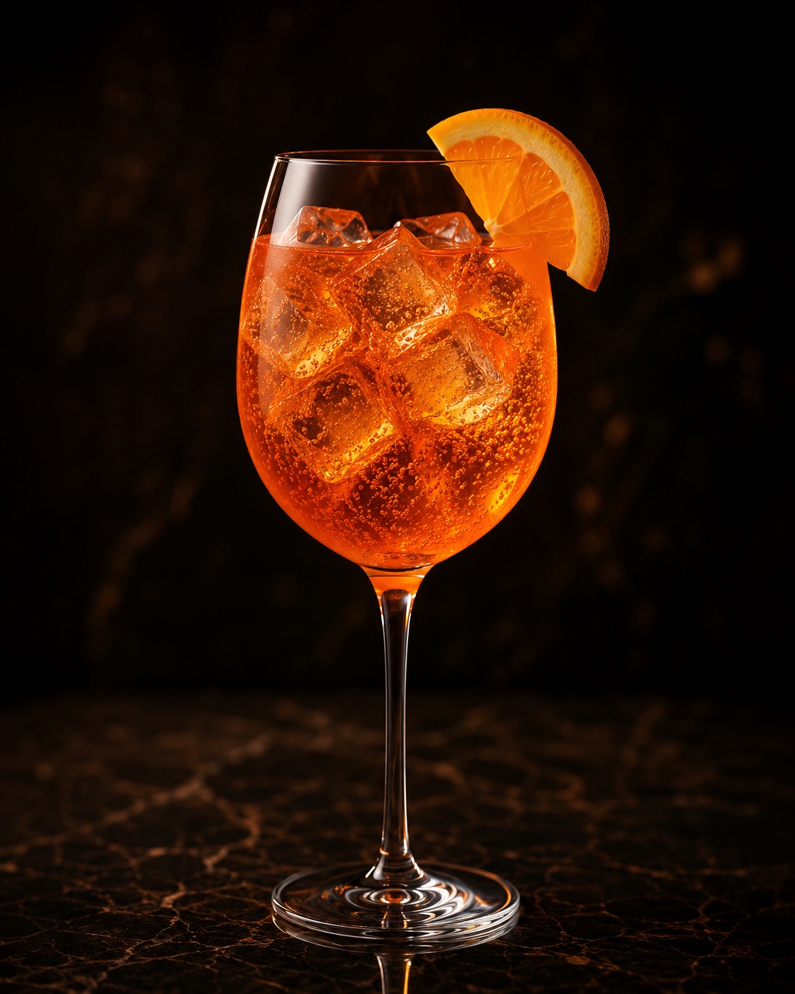 Clear sparkling highball with citrus.